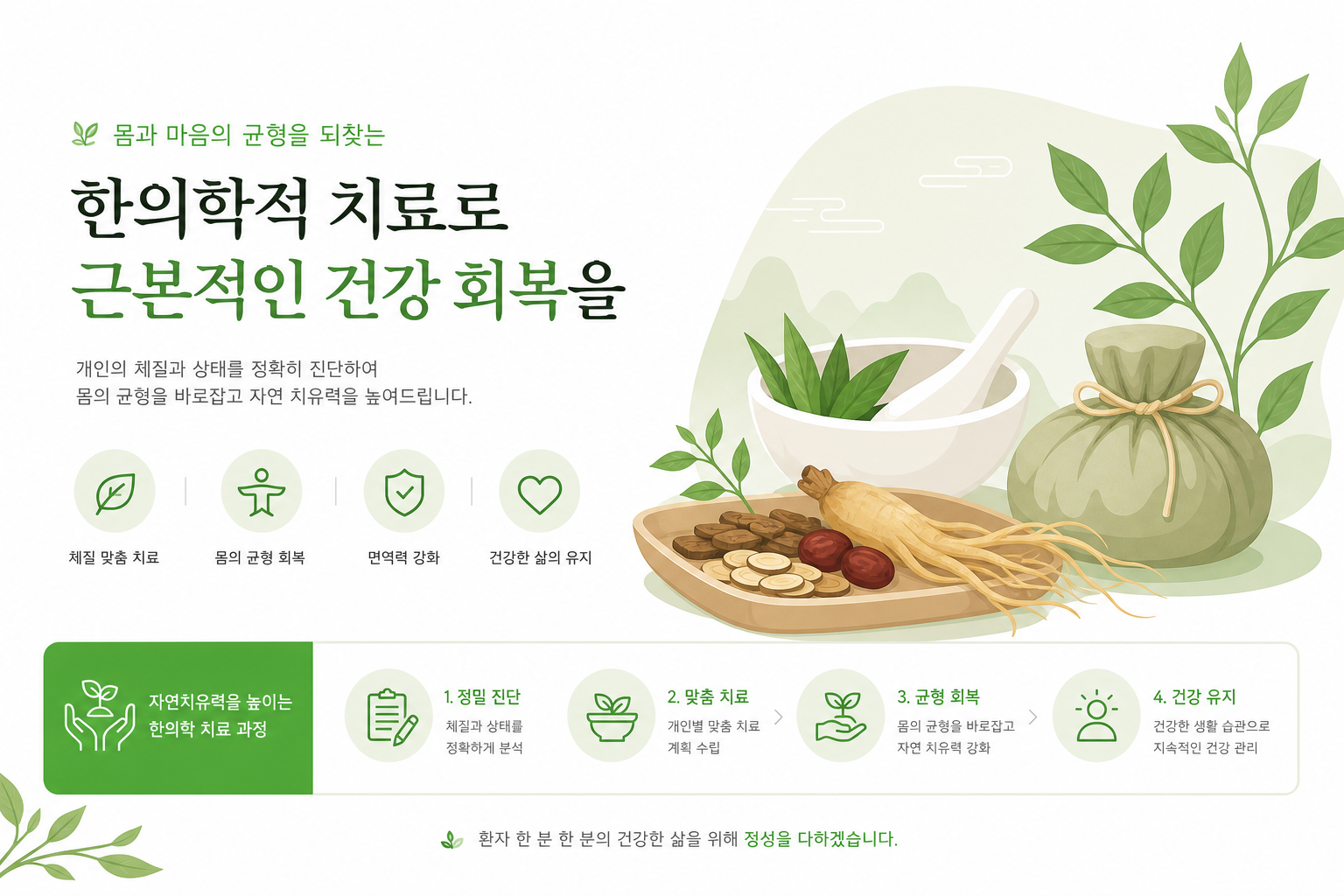 수술 치료와 보존적 치료를 나란히 비교하는 인포그래픽 스타일 이미지 — 두 가지 선택지를 균형감 있게 표현, 깔끔한 블루·그린 컬러 톤 회전근개 파열 치료 이미지